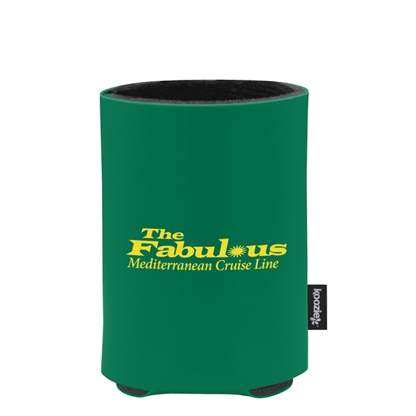 aerial view a green custom promotional deluxe collapsible koozie cup holder, image 2 of 4