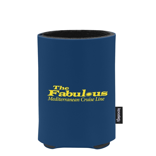 aerial view a navy custom promotional deluxe collapsible koozie cup holder, image 2 of 4
