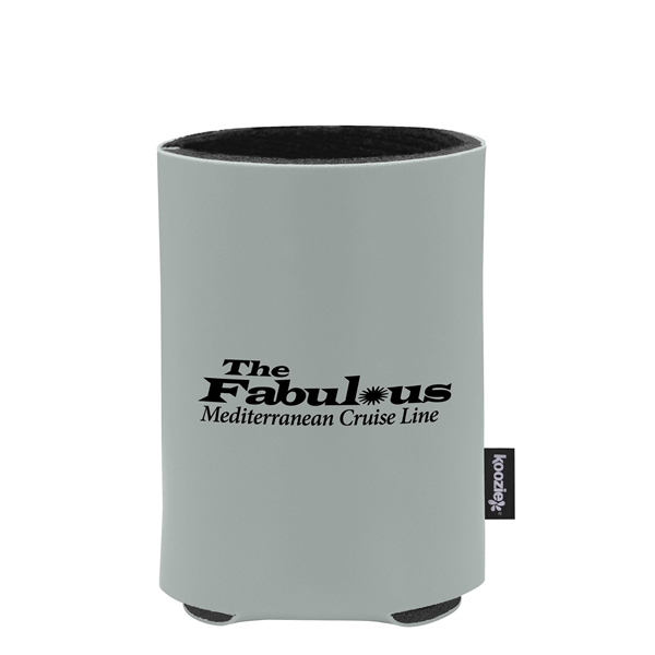 aerial view a silver custom promotional deluxe collapsible koozie cup holder, image 2 of 4