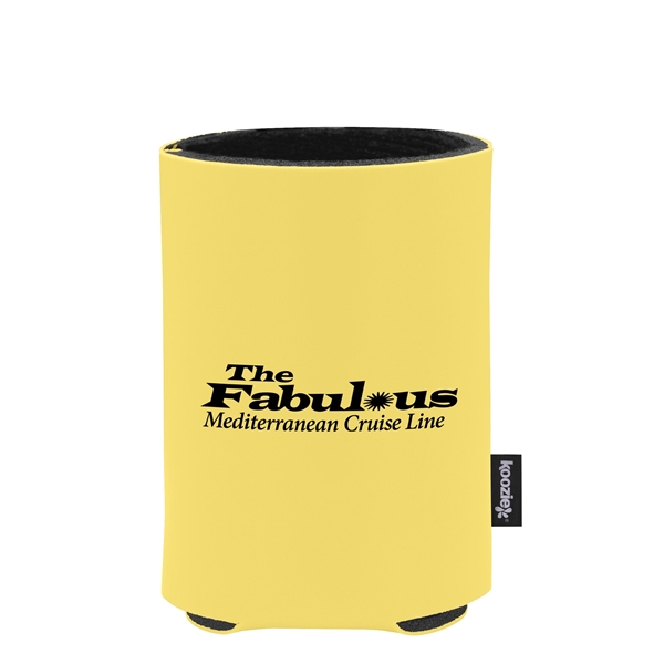 aerial view a yellow custom promotional deluxe collapsible koozie cup holder, image 2 of 4