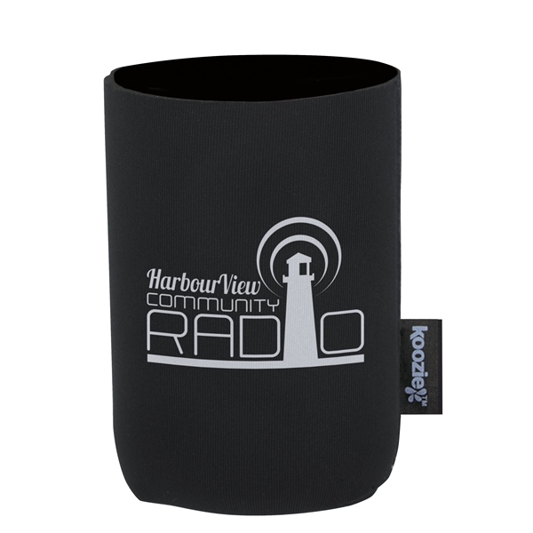 aerial view a black koozie(r) magnetic can cooler, image 3 of 6