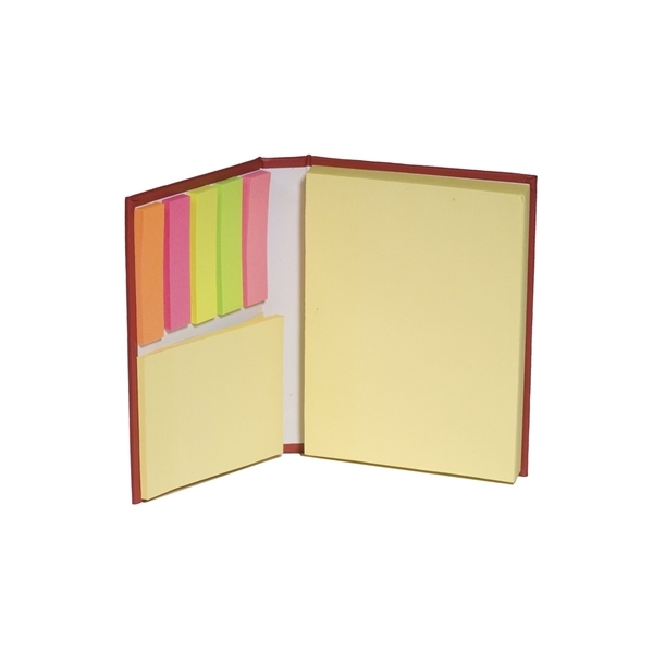 aerial view a red 3 size sticky notes book, image 3 of 3