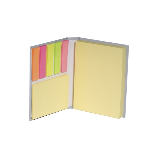 aerial view a silver 3 size sticky notes book, image 3 of 3