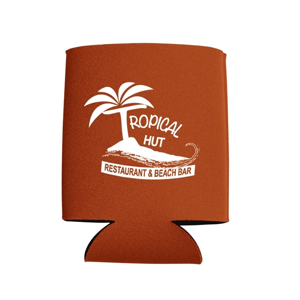 aerial view a burnt orange kan tastic foam pocket can holder, image 2 of 4