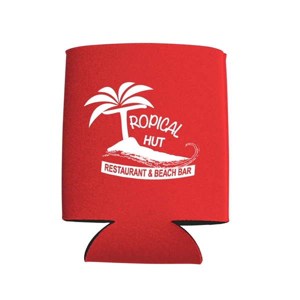aerial view a red kan tastic foam pocket can holder, image 2 of 4