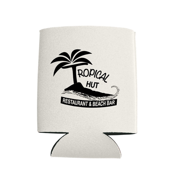 aerial view a white kan tastic foam pocket can holder, image 2 of 4