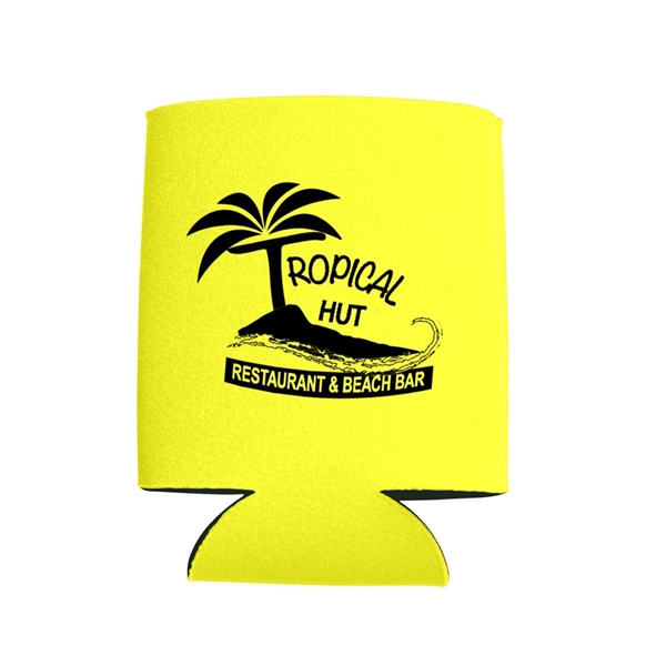 aerial view a yellow kan tastic foam pocket can holder, image 2 of 4