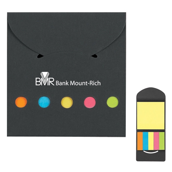 aerial view a black pocket case flags sticky notes, image 2 of 3