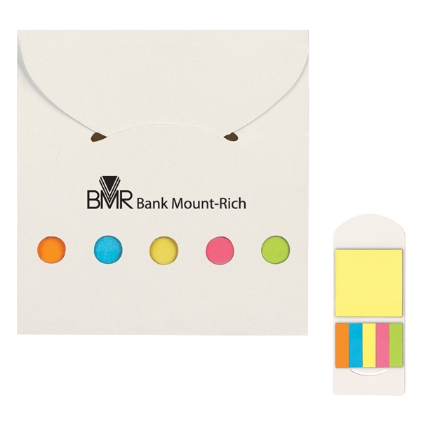 aerial view a white pocket case flags sticky notes, image 2 of 3