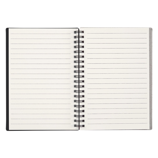 aerial view a black rubbery spiral memo notebook, image 3 of 3