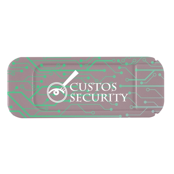 aerial view a silver security webcam cover, image 2 of 3