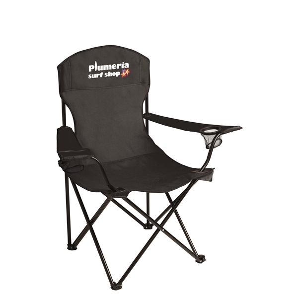 aerial view a black captains camping folding chair, image 2 of 6
