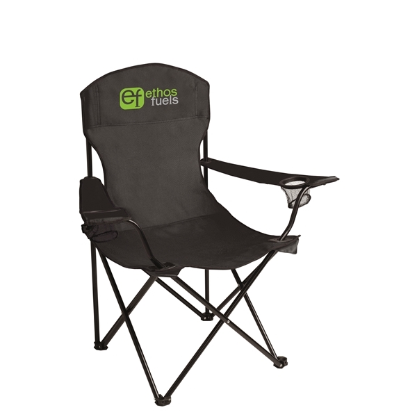 aerial view a black captains camping folding chair, image 3 of 6