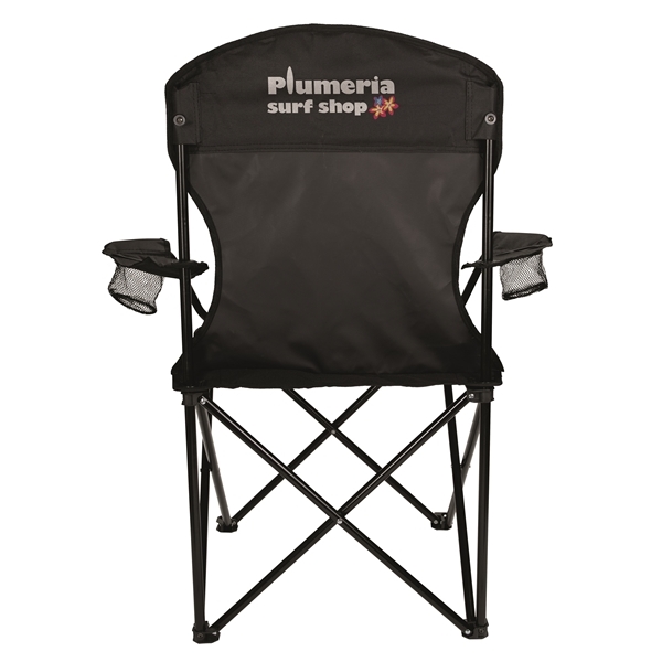aerial view a black captains camping folding chair, image 4 of 6