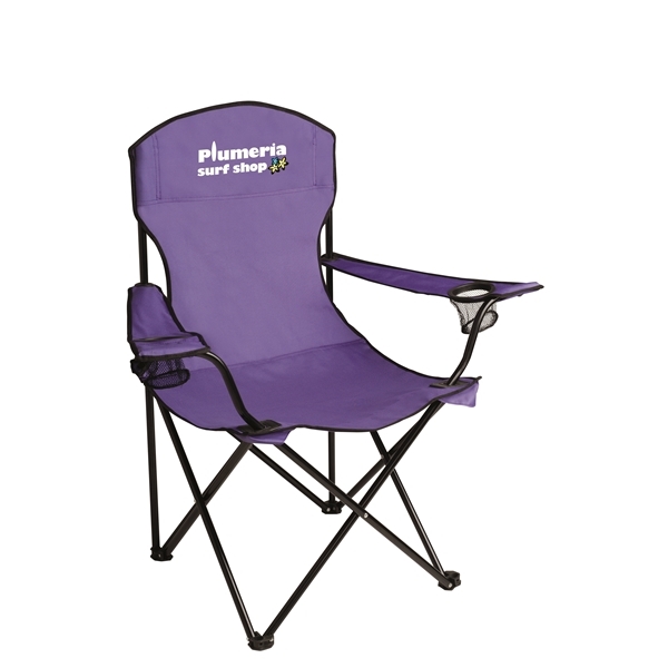 aerial view a purple captains camping folding chair, image 2 of 3