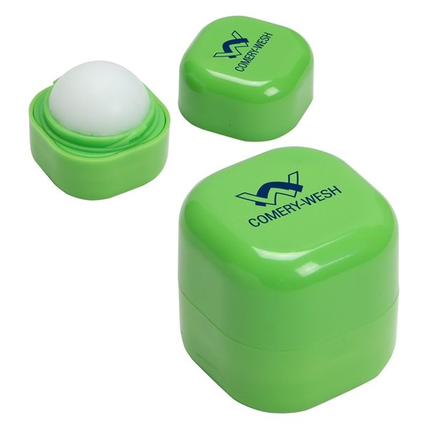 aerial view a lime green chap - cube vanilla lip balm, image 2 of 2
