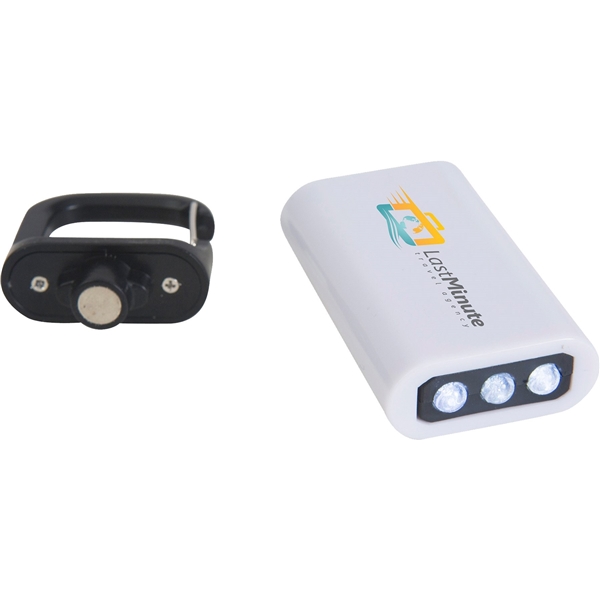 aerial view a white clip on pull - apart plastic flashlight, image 3 of 5