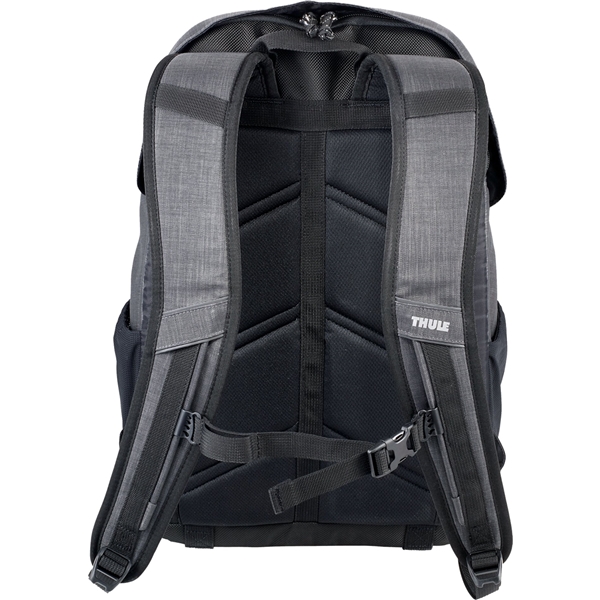aerial view a gray thule stravan 16 laptop backpack, image 7 of 9
