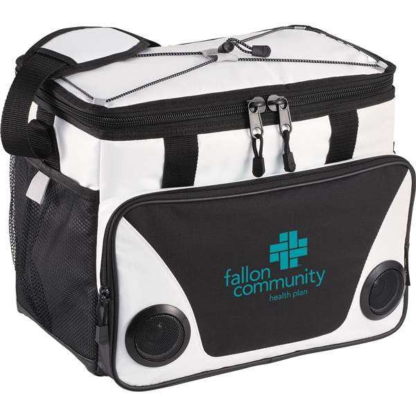 aerial view a white promotional arctic zone(r) titan deep freeze(r) speaker freezer cooler, image 3 of 8