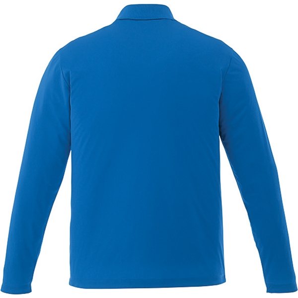 aerial view a olympic blue mens mori long sleeve performance polo, image 2 of 4