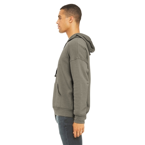 aerial view a heather stone bella+canvas (r) unisex sponge fleece pullover dtm hoodie, image 2 of 5