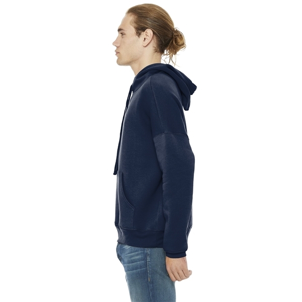 aerial view a navy bella+canvas (r) unisex sponge fleece pullover dtm hoodie, image 2 of 5