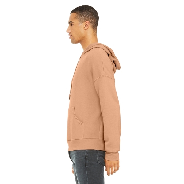 aerial view a peach bella+canvas (r) unisex sponge fleece pullover dtm hoodie, image 2 of 5