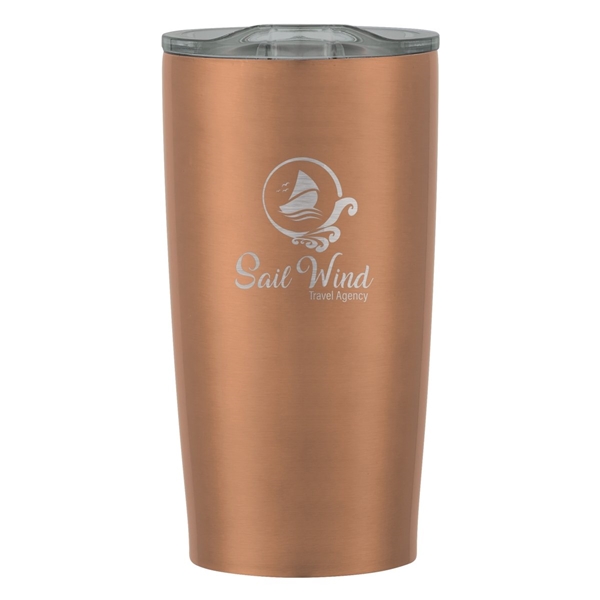 aerial view a gold with clear lid 20 oz himalayan tumbler, image 3 of 6