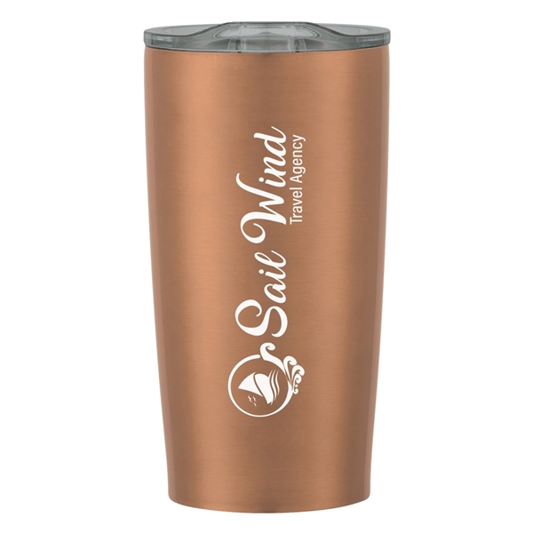 aerial view a gold with clear lid 20 oz himalayan tumbler, image 5 of 6