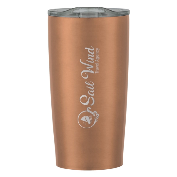 aerial view a gold with clear lid 20 oz himalayan tumbler, image 6 of 6