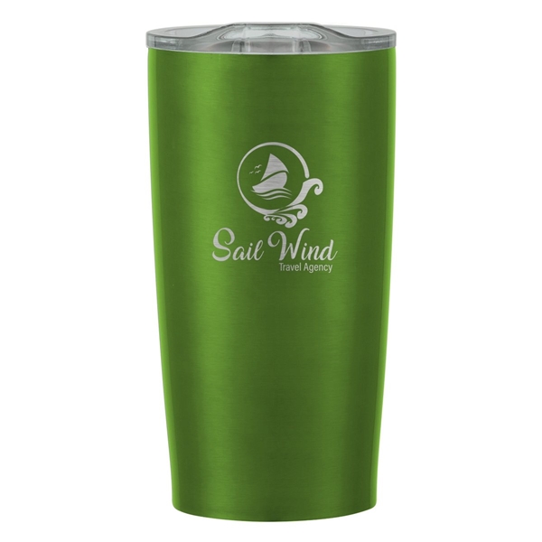 aerial view a metallic green with clear lid 20 oz himalayan tumbler, image 3 of 6