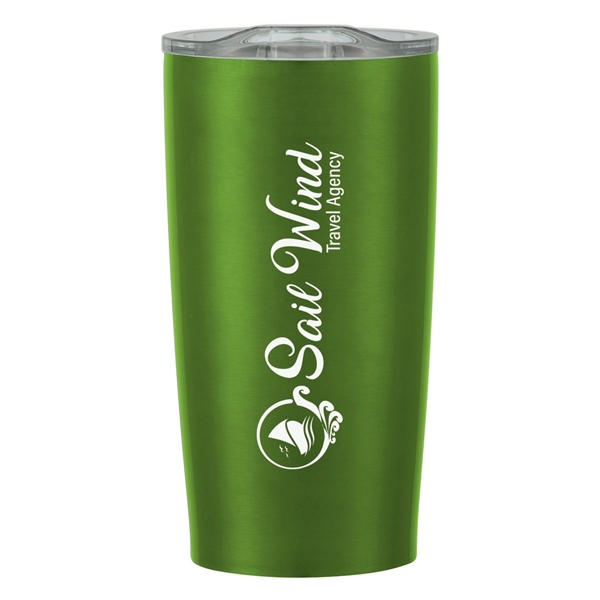 aerial view a metallic green with clear lid 20 oz himalayan tumbler, image 5 of 6