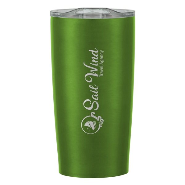 aerial view a metallic green with clear lid 20 oz himalayan tumbler, image 6 of 6