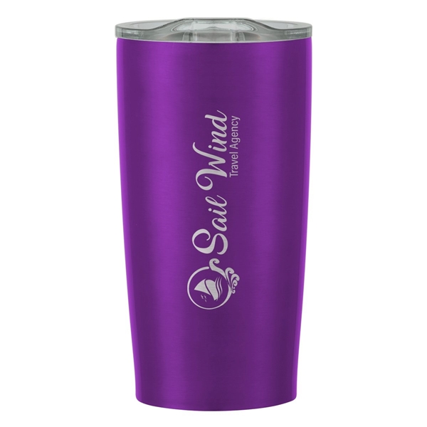aerial view a metallic purple with clear lid 20 oz himalayan tumbler, image 6 of 6