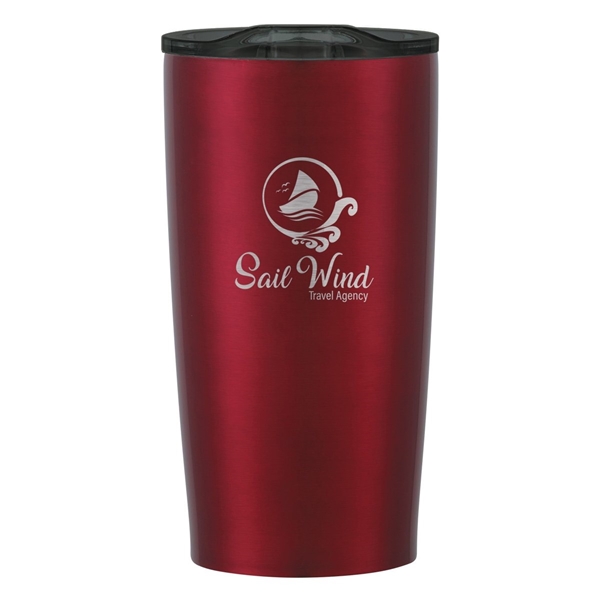 aerial view a metallic red with charcoal lid 20 oz himalayan tumbler, image 3 of 6
