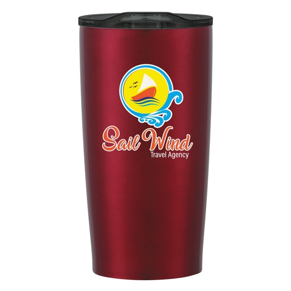 aerial view a metallic red with charcoal lid 20 oz himalayan tumbler, image 4 of 6