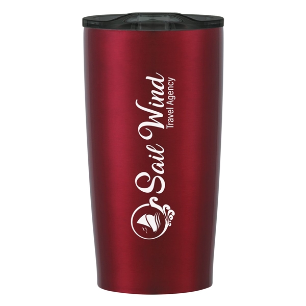 aerial view a metallic red with charcoal lid 20 oz himalayan tumbler, image 5 of 6