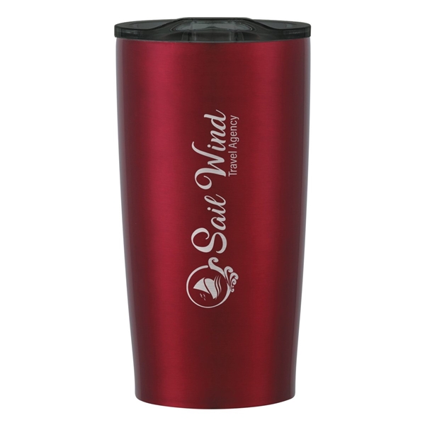 aerial view a metallic red with charcoal lid 20 oz himalayan tumbler, image 6 of 6