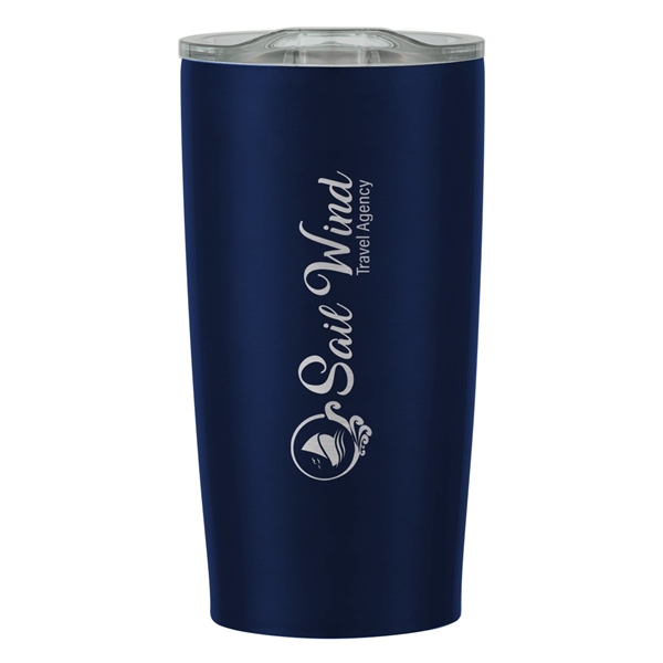 aerial view a navy with clear lid 20 oz himalayan tumbler, image 6 of 6