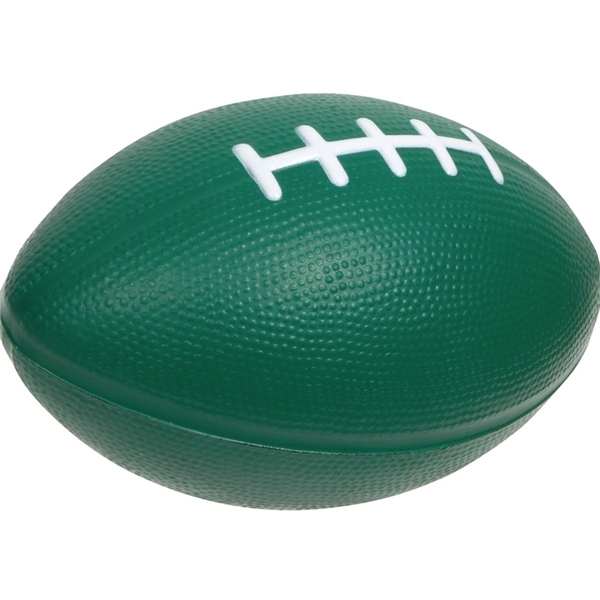 aerial view a forest green large football stress reliever, image 2 of 2