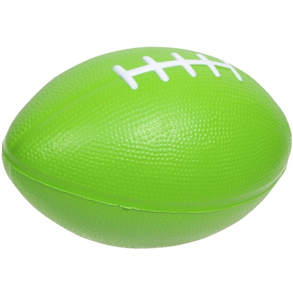 aerial view a lime green large football stress reliever, image 2 of 2