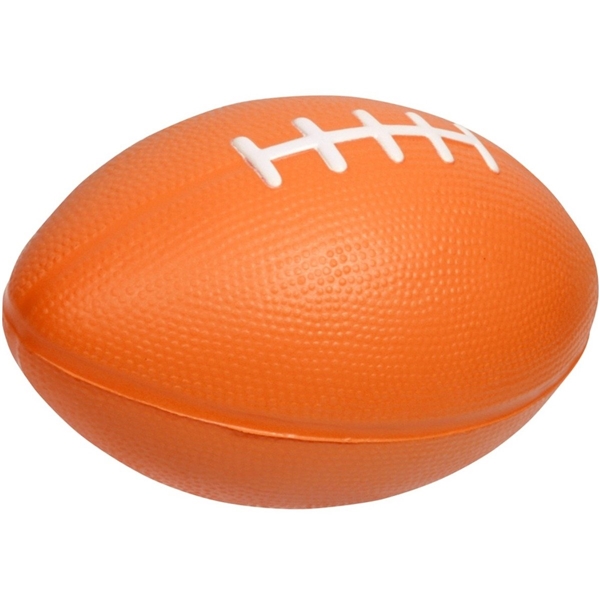 aerial view a orange large football stress reliever, image 2 of 2