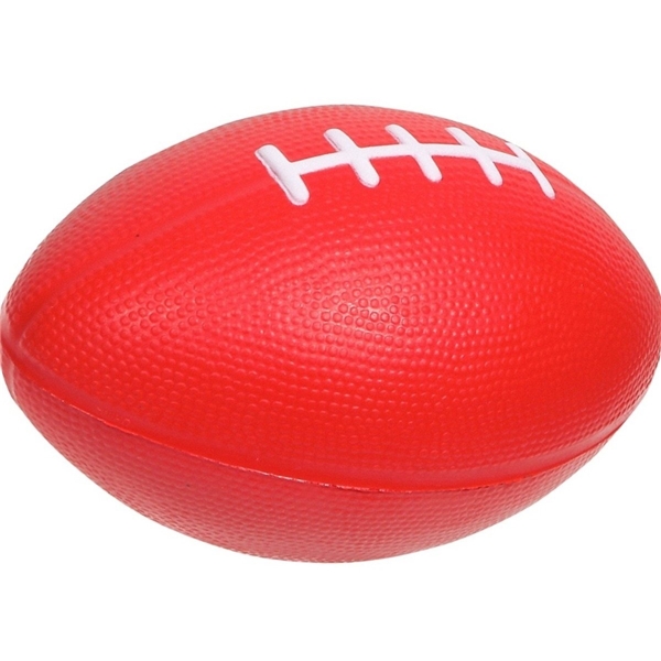 aerial view a red large football stress reliever, image 2 of 2
