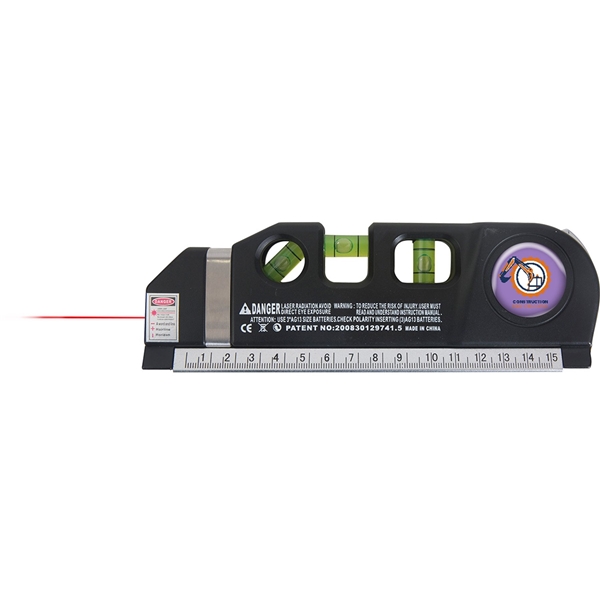 aerial view a black laser level with 8 tape measure, image 2 of 9