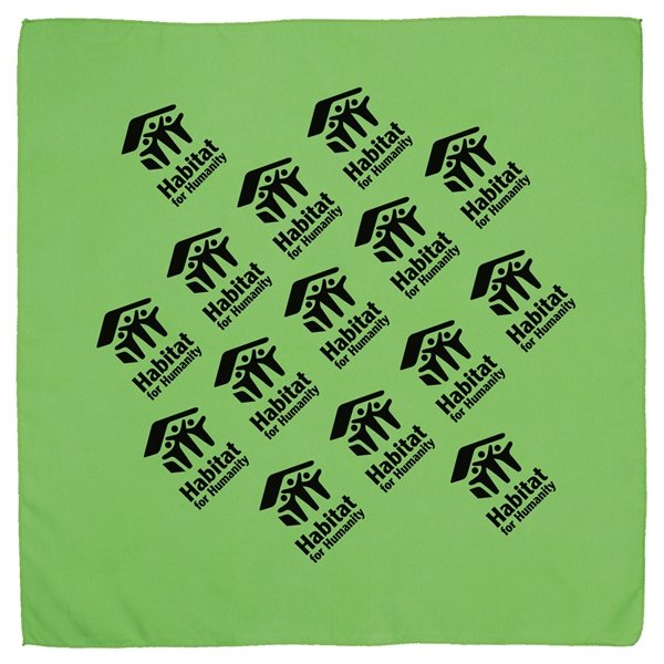 aerial view a lime green the aurora bandana headband and neck wear silkscreen - domestic production - 22 x 22, image 2 of 2