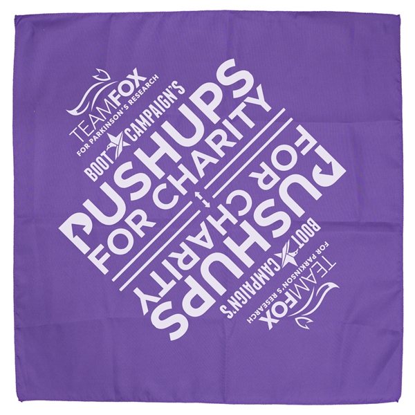 aerial view a purple the aurora bandana headband and neck wear silkscreen - domestic production - 22 x 22, image 2 of 2