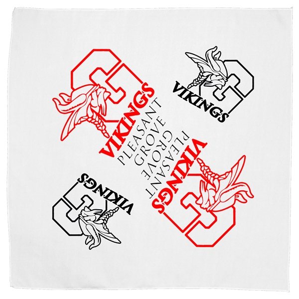 aerial view a white the aurora bandana headband and neck wear silkscreen - domestic production - 22 x 22, image 2 of 2