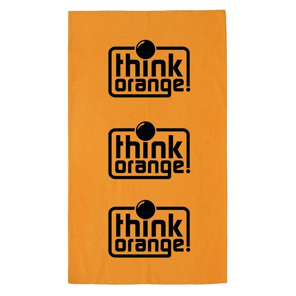 aerial view a orange the fandana(tm) protective face covering - multi - functional head and neck wear - domestic production, image 2 of 4