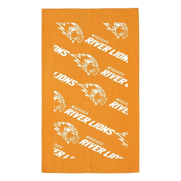 aerial view a orange the fandana(tm) protective face covering - multi - functional head and neck wear - domestic production, image 3 of 4