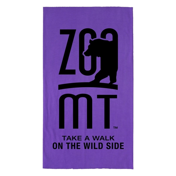 aerial view a purple the fandana(tm) protective face covering - multi - functional head and neck wear - domestic production, image 2 of 3